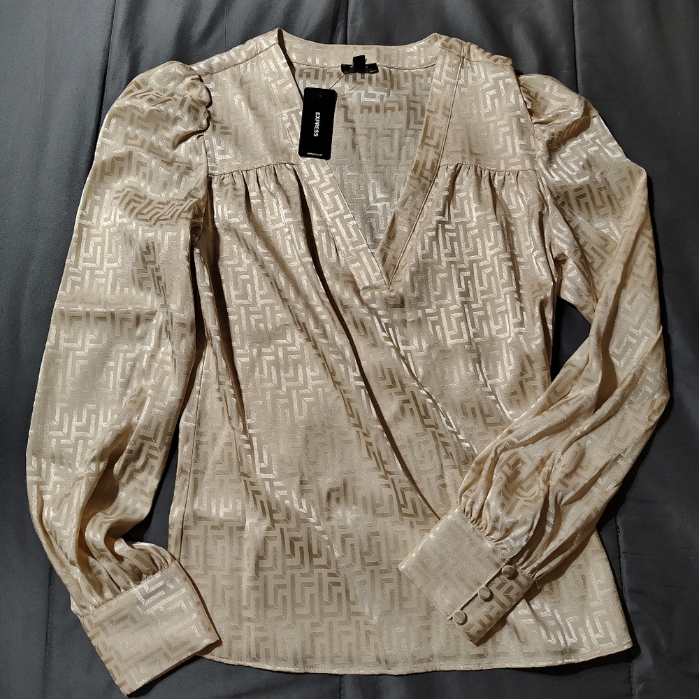 Express Cream Patterned Blouse